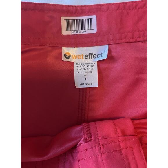 Women’s Sz 6 Board Swim Shorts "Lifeguard", 6” Length Red - Picture 2 of 5